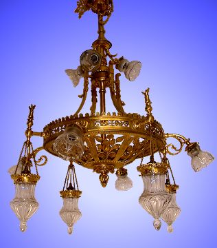 Art Nouveau  12 light chandelier c.1890-1900, Belgian from our Antique Lighting Catalogue - phoenixant.com