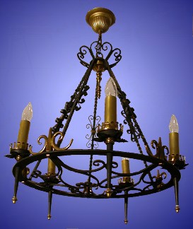 Belgian 5-light wrought iron chandelier from our Lighting catalogue - Phoenixant.com