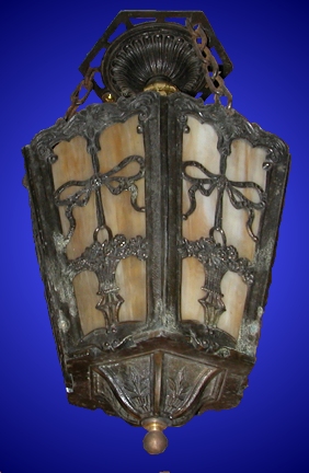 1920's pendant porch or hall fixture with slag glass panels from our Lighting catalogue - Phoenixant.com