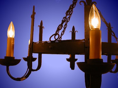 antique wrought-iron primitive candle chandelier from our Lighting catalogue - Phoenixant.com